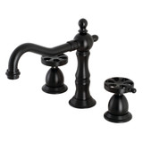 Kingston Brass KS1970RX Belknap Widespread Bathroom Faucet with Brass Pop-Up, Matte Black