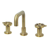 Kingston Brass KS142RXBB Belknap Widespread Bathroom Faucet with Push Pop-Up, Brushed Brass