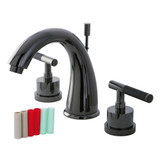 Kingston Brass NS2960DKL Widespread Bathroom Faucet, Black Stainless Steel