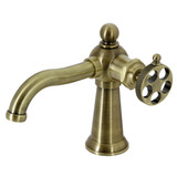 Kingston Brass KS3543RKX Webb Single-Handle Bathroom Faucet with Push Pop-Up, Antique Brass