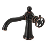 Kingston Brass KS354RKXNB Webb Single-Handle Bathroom Faucet with Push Pop-Up, Naples Bronze