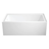 Kingston Brass Aqua Eden VTAP6032L22C Oriel 60-Inch Anti-Skid Acrylic Alcove Tub with Left Hand Drain Hole in White