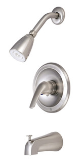 Kingston Brass KB538L Tub and Shower Faucet, Brushed Nickel