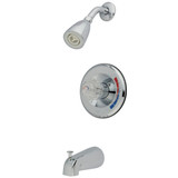 Kingston Brass KB681 Chatham Single Acrylic Handle Tub & Shower Faucet, Polished Chrome