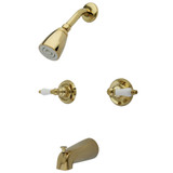 Kingston Brass KB242PL Tub and Shower Faucet, Polished Brass