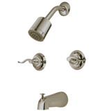 Kingston Brass KB8248NFL NuWave French Tub and Shower Faucet, Brushed Nickel