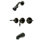 Kingston Brass  KB235KL Knight Three-Handle Tub and Shower Faucet, Oil Rubbed Bronze