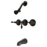 Kingston Brass KB235ACL American Classic Three-Handle Tub and Shower Faucet, Oil Rubbed Bronze