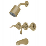 Kingston Brass KB8232NFL NuWave French Tub and Shower Faucet, Polished Brass