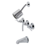 Kingston Brass KBX8131EFL Centurion Three-Handle Tub and Shower Faucet, Polished Chrome