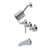 Kingston Brass  KBX8131DL Concord Three-Handle Tub and Shower Faucet, Polished Chrome