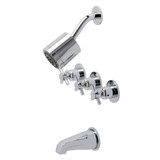 Kingston Brass  KBX8131DX Concord Three-Handle Tub and Shower Faucet, Polished Chrome