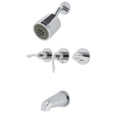 Kingston Brass KBX8131SVL Serena Three-Handle Tub and Shower Faucet, Polished Chrome