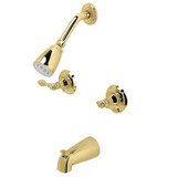 Kingston Brass KB242ACL American Classic Two-Handle Tub and Shower Faucet, Polished Brass
