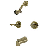 Kingston Brass KB243ALAB Victorian Twin Handle Tub & Shower Faucet, Antique Brass