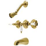 Kingston Brass KB237PL Victorian Tub and Shower Faucet, Brushed Brass