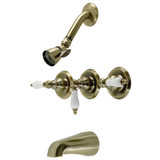 Kingston Brass  KB233PLAB Victorian Tub and Shower Faucet, Antique Brass