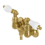 Kingston Brass AE35T7 Aqua Vintage 3-3/8 Inch Wall Mount Tub Faucet, Brushed Brass