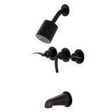 Kingston Brass KBX8135EFL Centurion Three-Handle Tub and Shower Faucet, Oil Rubbed Bronze