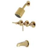 Kingston Brass KBX8132DL Concord Three-Handle Tub and Shower Faucet, Polished Brass