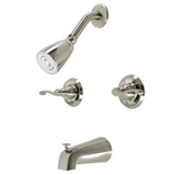 Kingston Brass KB248FL Royal Two-Handle Tub and Shower Faucet, Brushed Nickel
