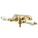 Kingston Brass CC43T2 Vintage 3-3/8-Inch Wall Mount Tub Faucet, Polished Brass