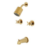 Kingston Brass KBX8142ZX Millennium Two-Handle Tub and Shower Faucet, Polished Brass