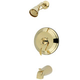 Kingston Brass KB2632DFL NuFrench Tub & Shower Faucet, Polished Brass