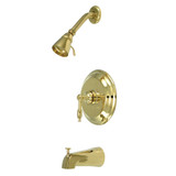Kingston Brass KB2632KL Tub & Shower Faucet, Polished Brass