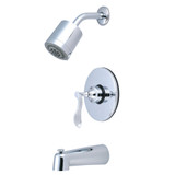 Kingston Brass KB6691CFL Century Tub & Shower Faucet, Polished Chrome