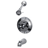 Kingston Brass KB3631PKX Duchess Tub and Shower Faucet with Cross Handle, Polished Chrome