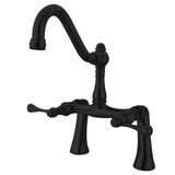 Kingston Brass  KS3235BL Restoration 7-Inch Center Deck Mount Clawfoot Tub Faucet, Oil Rubbed Bronze