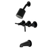 Kingston Brass  KBX8130DL Concord Three-Handle Tub and Shower Faucet, Matte Black