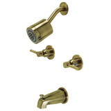 Kingston Brass KBX8143DL Concord Two-Handle Tub and Shower Faucet, Antique Brass