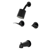 Kingston Brass KBX8140EFL Centurion Two-Handle Tub and Shower Faucet, Matte Black