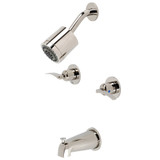 Kingston Brass KBX8146EFL Centurion Two-Handle Tub and Shower Faucet, Polished Nickel