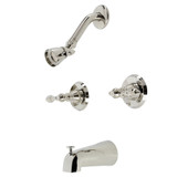 Kingston Brass KB246ACL American Classic Two-Handle Tub and Shower Faucet, Polished Nickel