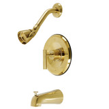 Kingston Brass KB6637CML Manhattan Single-Handle Tub and Shower Faucet, Brushed Brass