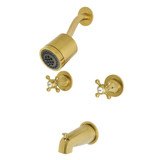 Kingston Brass KBX8147BX Metropolitan Two-Handle Tub and Shower Faucet, Brushed Brass