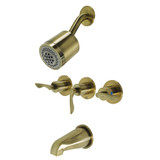 Kingston Brass KBX8133SVL Serena Three-Handle Tub and Shower Faucet, Antique Brass