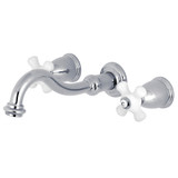 Kingston Brass KS3021PX Restoration Two-Handle Wall Mount Tub Faucet, Polished Chrome