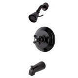 Kingston Brass KB3635PKX Duchess Tub and Shower Faucet with Cross Handle, Oil Rubbed Bronze
