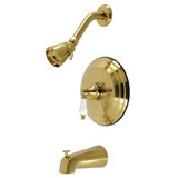 Kingston Brass KB3637PL Restoration Tub and Shower Faucet, Brushed Brass