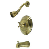 Kingston Brass KB2633BX Metropolitan Tub and Shower Faucet, Antique Brass