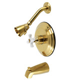 Kingston Brass KB3637PX Restoration Tub and Shower Faucet, Brushed Brass