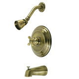 Kingston Brass KB3633AX Restoration Tub and Shower Faucet, Antique Brass