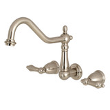 Kingston Brass KS1028AL Heritage Wall Mount Roman Tub Faucet, Brushed Nickel