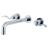 Kingston Brass KS8021DFL NuWave Two-Handle Wall Mount Tub Faucet, Polished Chrome