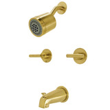 Kingston Brass KBX8147CML Manhattan Two-Handle Tub and Shower Faucet, Brushed Brass