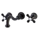 Kingston Brass KS3025AX Restoration Two-Handle Wall Mount Tub Faucet, Oil Rubbed Bronze